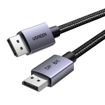 Cable DisplayPort Ugreen DP120 1.4 8K 1M Trenzado HDR 32.4Gbps Negro