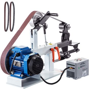 SucceBuy 1.5KW Máquina amoladora de cinta 2 x 82 pulgadas Velocidad variable/constante 3 modos Lijadora de banda eléctrica para herramientas Pulido Fabricación de cuchillos