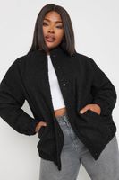 yours chaqueta boucle negra estilo bomber mujer curvy y tallas grandes yours