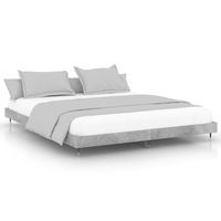 estructura de cama madera contrachapada gris hormigon 200x200cm