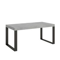 mesa extensible 200460x90 cm tecno premium hormigon con patas antracita