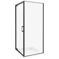cabina de ducha cuadrada de vidrio templado una puerta negro 80 x 80 x 185 cm darli