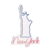 iluminacion led decorativa de plastico new york rosado azul 46x70x2 cm