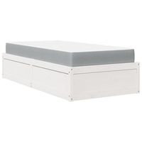 cama individual  cama para adulto  cama con colchon madera maciza de pino blanco 90x190 cm
