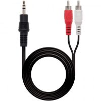 nanocable cable audio estereo jack 35 a 2xrca machomacho 15m negro