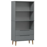 estanteria  libreria madera maciza de pino gris 85x35x1705 cm