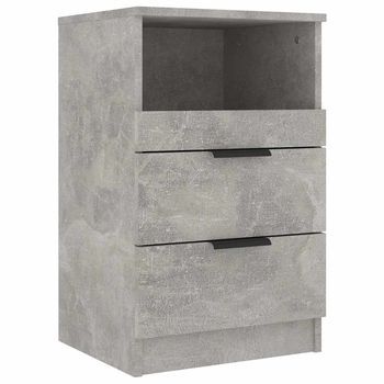Mesita De Noche Mesilla De Noche - Madera Contrachapada Gris Hormigón Mc8003