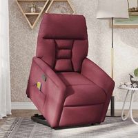 sillon de salon  silla  sillon reclinable de masaje elevable tela rojo tinto
