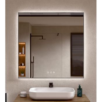 Espejo Baño Led Regulable Antivaho Gunmetal 70 X 80 Cm (al X An) Bellobath