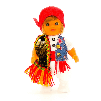 Muñeca regional Valenciano Folk Artesanía original colección 15 cm.vestido típico Fallero Valencia, fabricada en España.