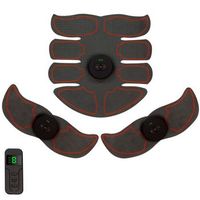 estimulador electronico y masaje ems z81q con mando a distancia para abdominales brazos y piernas bateria recargable 45x45x1 cm color negro