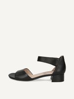 caprice heeled sandal black made of leather with block heel size 37