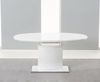 ex-display santana 160cm white high gloss extending pedestal dining table