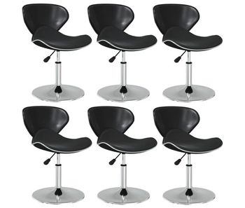 Vidaxl sillas de comedor 6 unidades cuero sintético negro