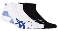 2 pares de calcetines asics cushion run quarter blanco negro