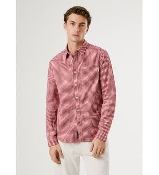 Pepe Jeans para hombre. PM3090841 Camisa Colton rojo (XL), Casual, Algodón, Manga larga