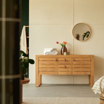 Mueble de almacenaje de teca maciza 145 cm