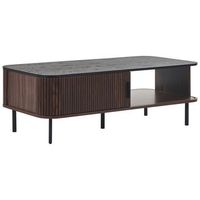 mesa de centro madera oscura negro 120 x 60 cm puertas corredera rustico jose