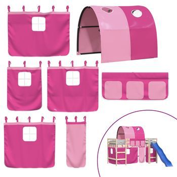 Cortinas Para Camas Altas Con Túnel Poliéster Rosa