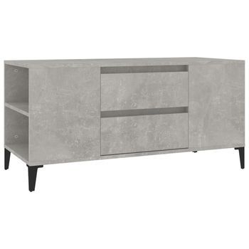 Mueble De Tv Madera Contrachapada Gris Hormigón 102x44,5x50 Cm Vidaxl