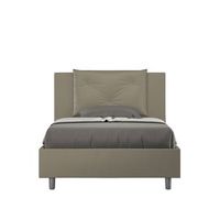 cama de una plaza y medio  sin somier acolchada 120x200 cuero sintetico capuchino appia