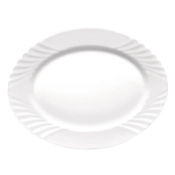 Fuente vidrio opal blanca 36 cm