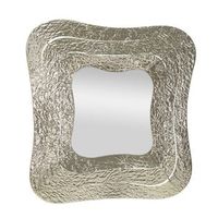 espejo de pared de metal plateado cm 74x7x79