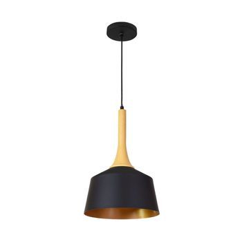 Lámpara De Techo Giani Lumit 60w Altura Regulable Negro/oro Ø27 Cm