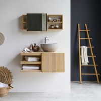 mueble para lavabo de teca maciza de 90 cm