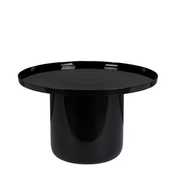 Mesa de centro redonda de aluminio lacada en negro brillante