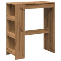mesa alta con estantes madera roble artisian 90x40x1035 cm