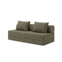 sofa modular 3 lugares  convertible tweed verde oliva