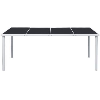 Mesa De Jardín | Mesa De Exterior De Acero Negra 190x90x74 Cm