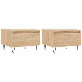 Pack 2 Uds Mesas De Centro，mesa Auxiliar，mesa De Café Madera Ingeniería Roble Sonoma 50x46x35cm