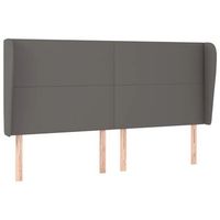 cabecero con orejas cuero sintetico gris 163x23x118128cm vidaxl