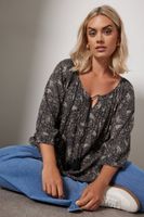 yours blusa boho negra estampado cachemira mujer curvy y tallas grandes yours