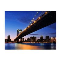 papel pintado 3d - puente brooklyn iluminado 200x154 cm