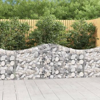 Cesta De Gaviones | Gavión Para Piedras | Gavión Decorativo Forma Arco Hierro Galvanizado 200x30x80/100cm Cfw972182