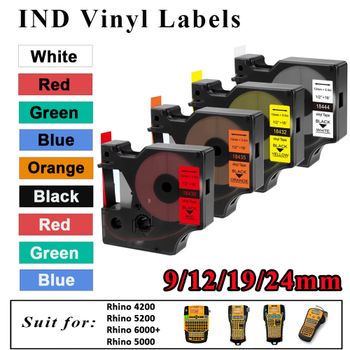 Cinta Industrial de vinilo Compatible con rinoceronte 18431 18443 18432 18444 1805435 18433 1805445 1805431 1805430 para DYMO Rhino 4200 5200 6000
