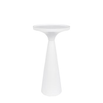 Mesa auxiliar de metal blanco