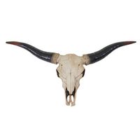 decoracion de pared cabeza de toro trofeo longhorn de 75 cm en poliresina interiorexterior natural 040002852