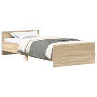 estructura de cama madera de ingenieria sonoma roble 75x190 cm