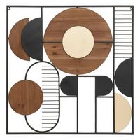 aenor colgante de pared de metal y madera 70x70cm