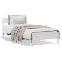 cama individual  cama para adultos  estructura de cama con cabecero madera pino blanco 90x190 cm