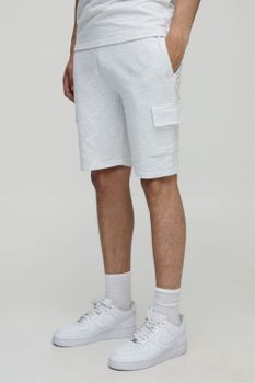 Pantalón Corto Cargo Básico Ajustado Ligero, Gris