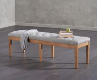 camille large grey fabric bench