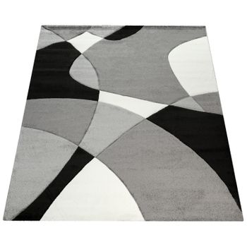 Alfombra moderna Diamora negro-blanco  200x290 cm