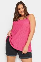 limited collection camiseta tirantes rosa bordado con calados mujer curvy y tallas grandes limited collection