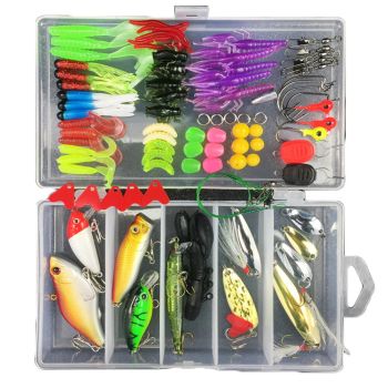 Juegos de Señuelos de Pesca Coloridos Mezclados ZANLURE de 88pcs Señuelos Duros/Suaves Señuelos de Simulación Artificial