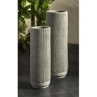 vasija relieve lineas verticales topo 80 cms s2 26dx80 cms